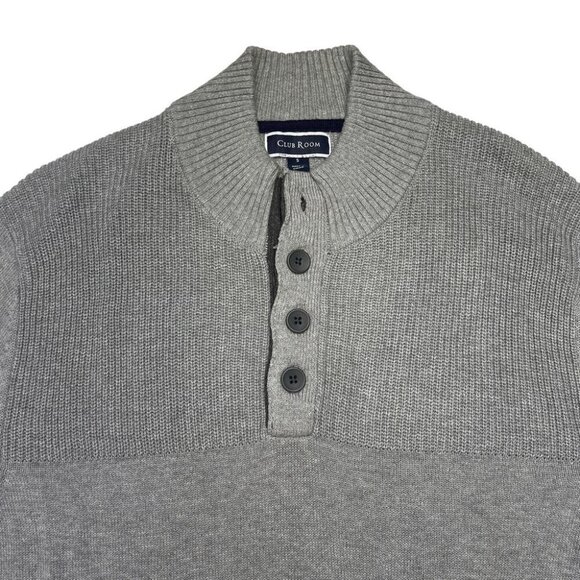 Club Room Soft Grey Heather Cotton Mens Sweater Size Small - Picture 2 of 10